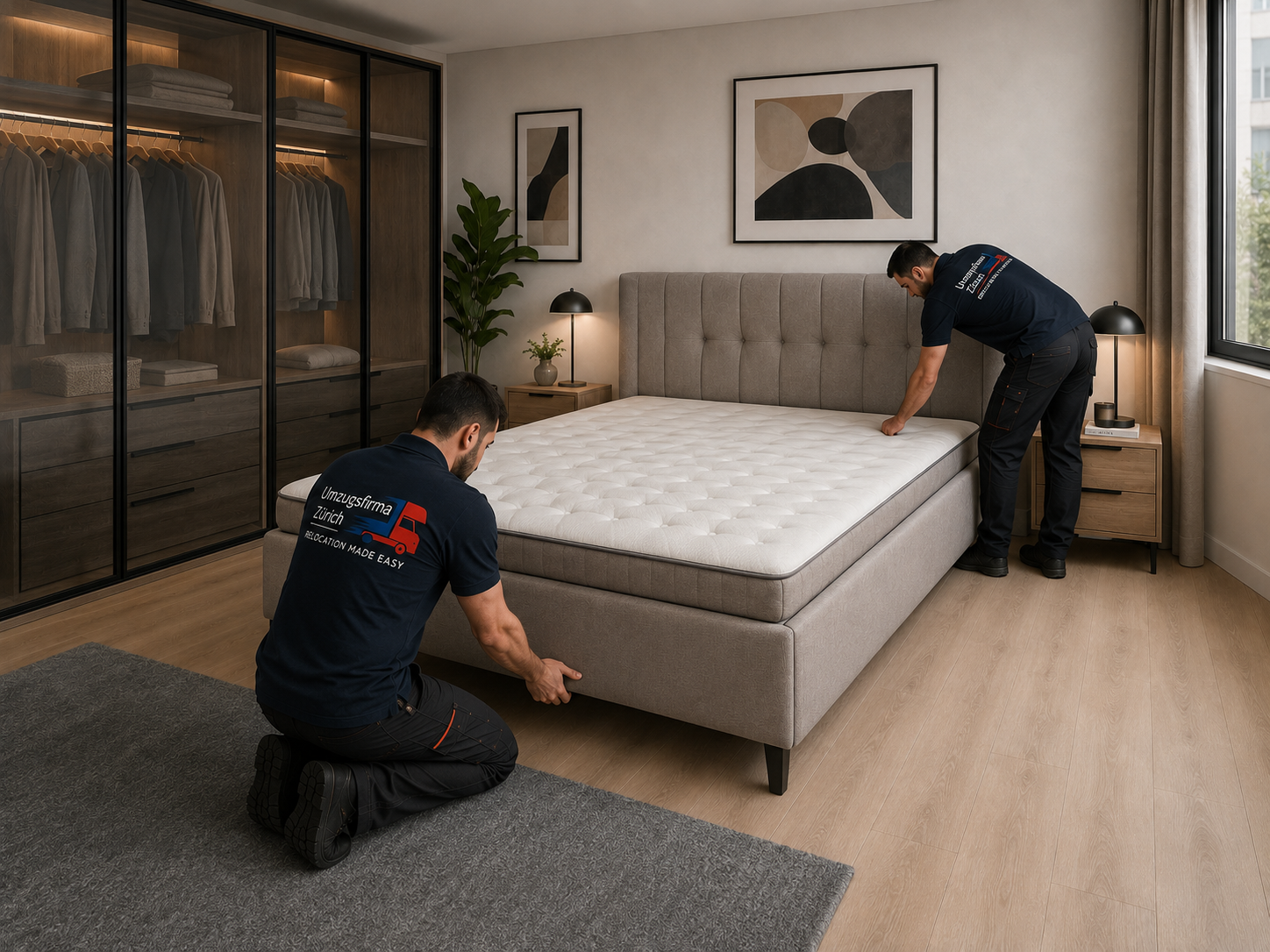 Möbelmontage Zürich bei der fachgerechten Montage eines Boxspringbetts durch UFZ