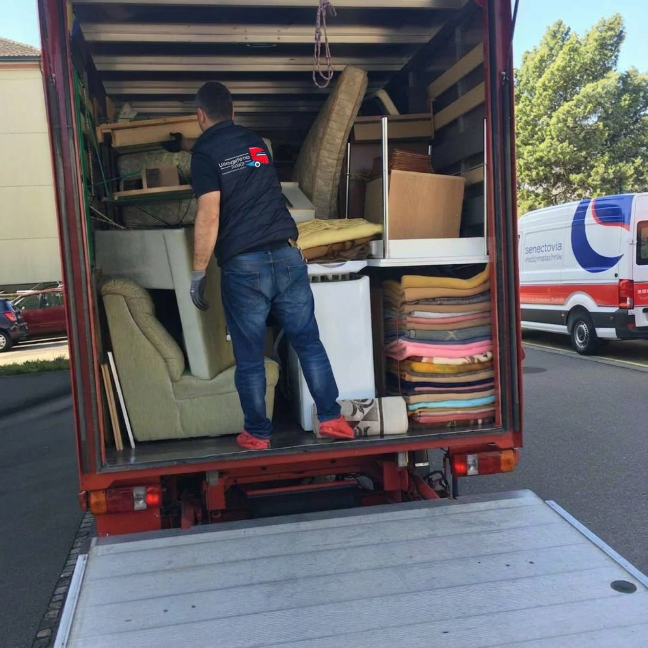 Beladener LKW bei einer Räumung und Entsorgung in Zürich