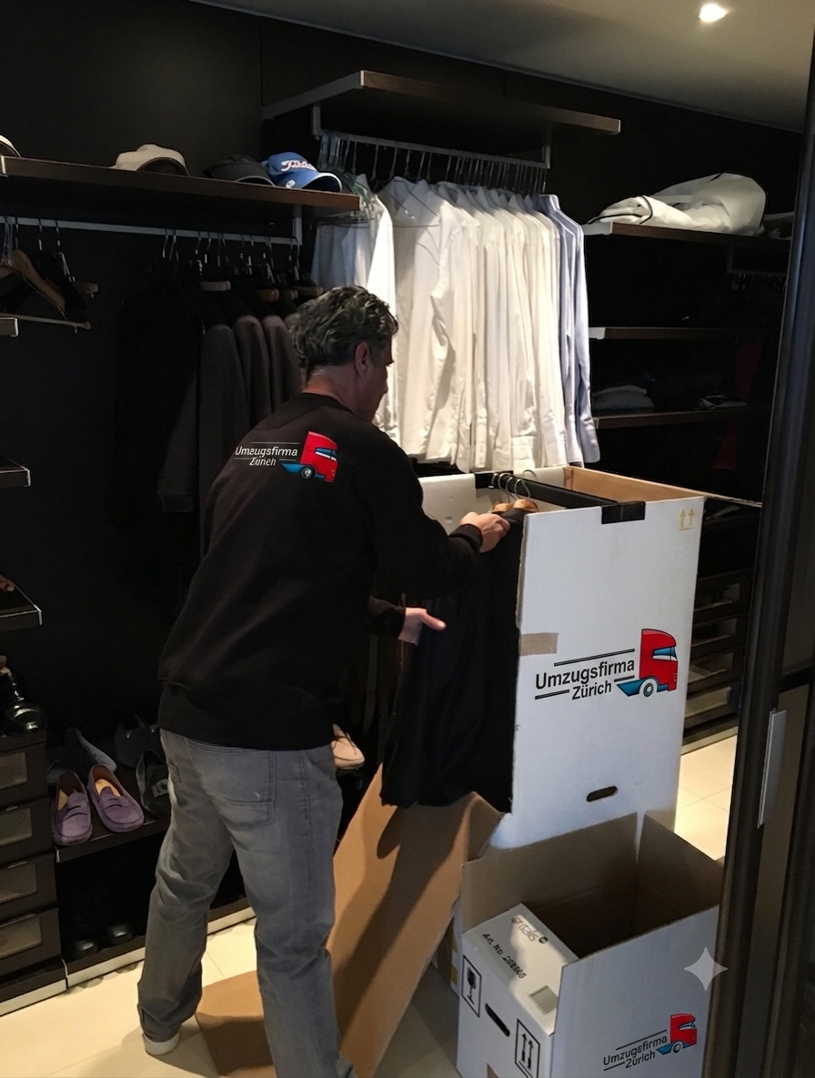 Verpackungsservice für Kleidung bei einem Umzug Zürich durch UFZ