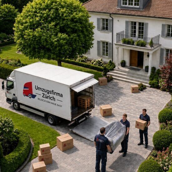 UFZ Umzugsfirma Zürich bei einem professionellen Privatumzug vor einem Einfamilienhaus