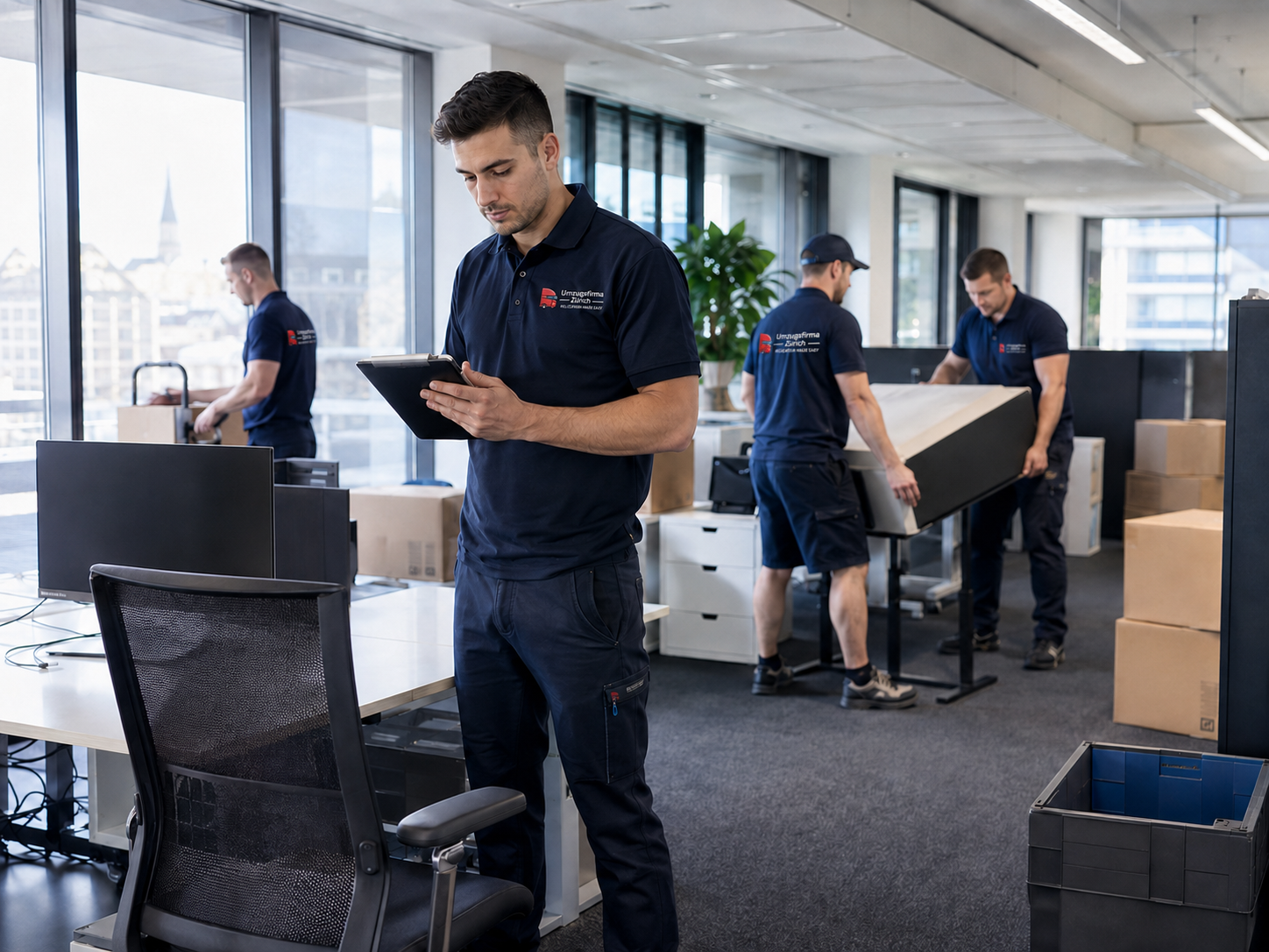 UFZ Team bei der Projektplanung und Inventaraufnahme für einen Büroumzug Zürich